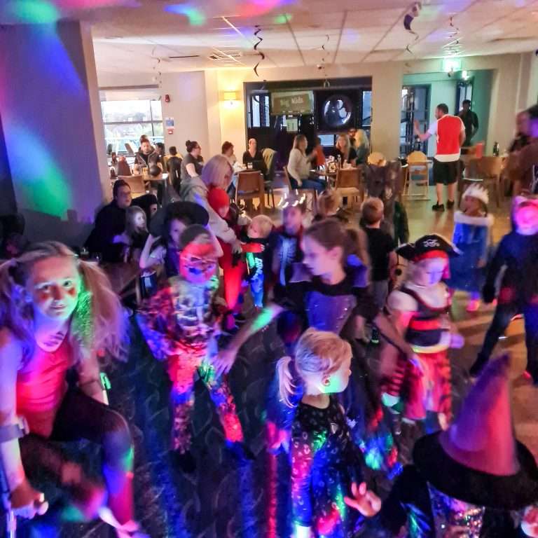 Kids dancing at a school disco